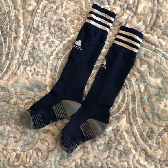 Adidas Navy/White Striped Soccer Socks Size Small - Picture 3 of 5